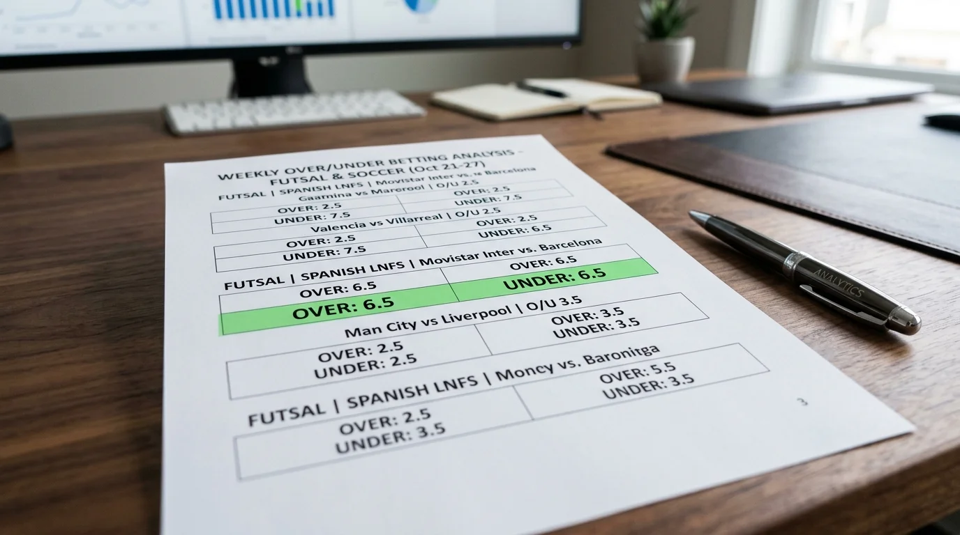 Basislinie 6.5 Tore beim Futsal-Wettmarkt