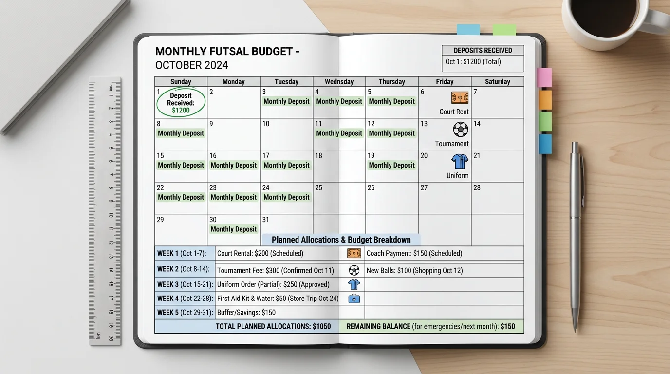 Budget-Management beim Futsal mit 1000 Euro Limit