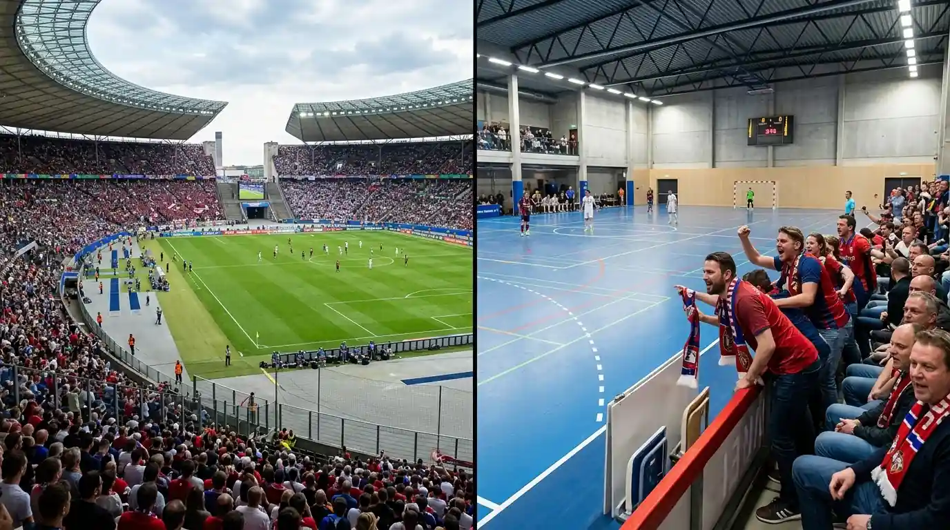 Vergleich Halle vs Stadion beim Futsal-Heimvorteil