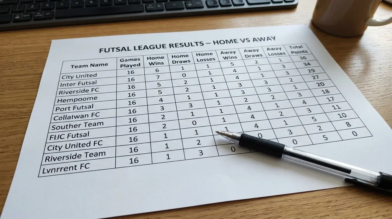 Heim-Auswärts-Daten der Futsal-Bundesliga