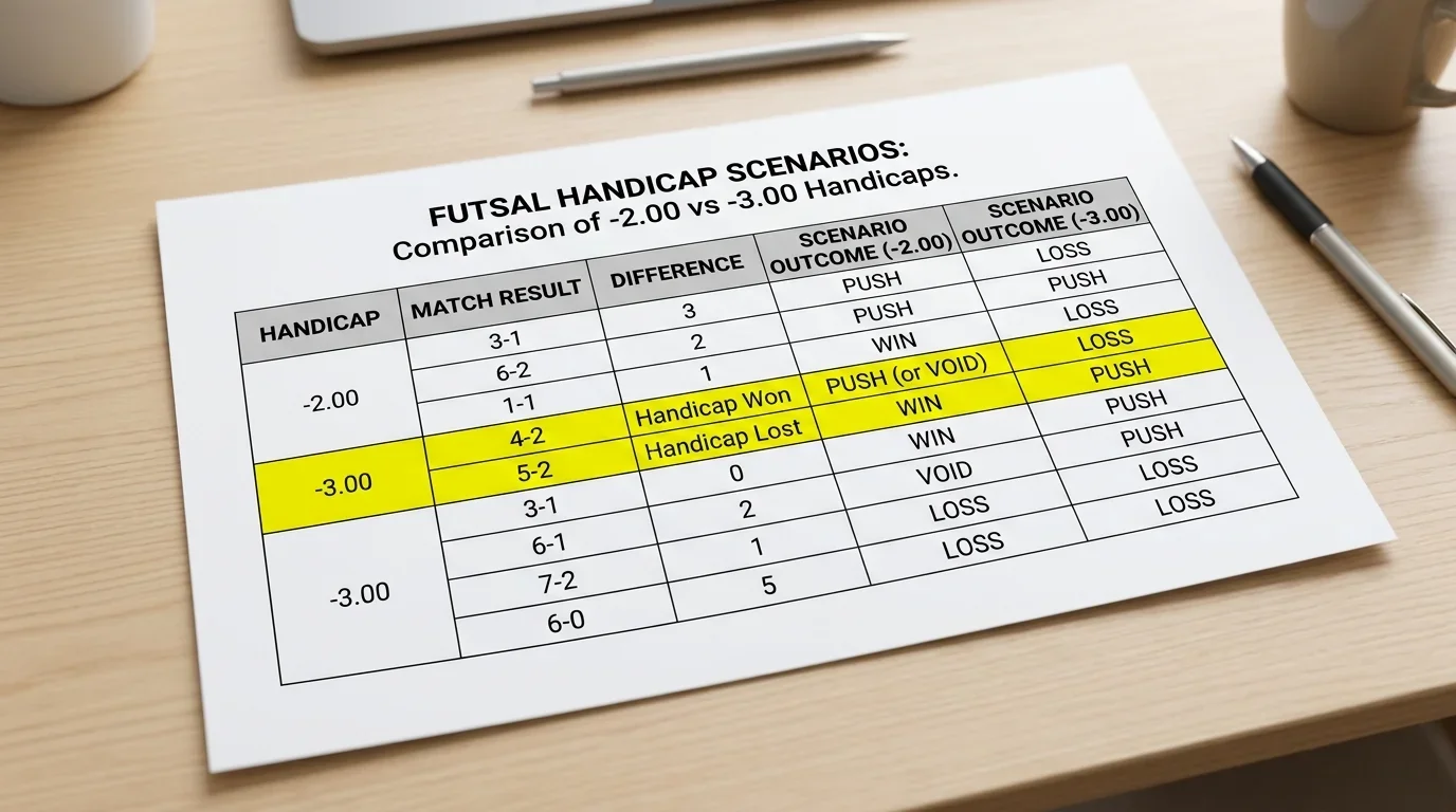 Vergleich der Linien minus 2 vs minus 3 beim Futsal