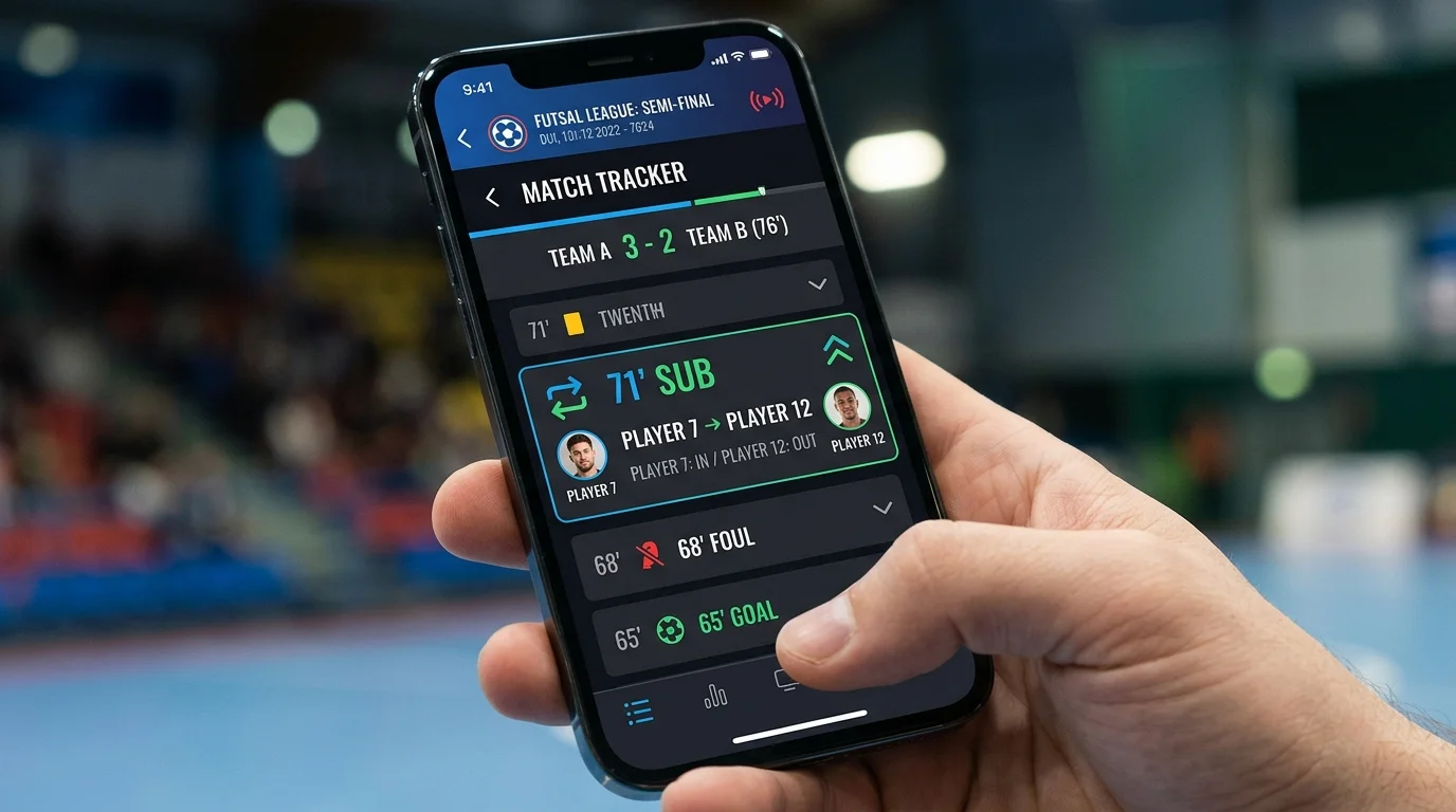 Live-Signal durch Wechselmuster beim Futsal