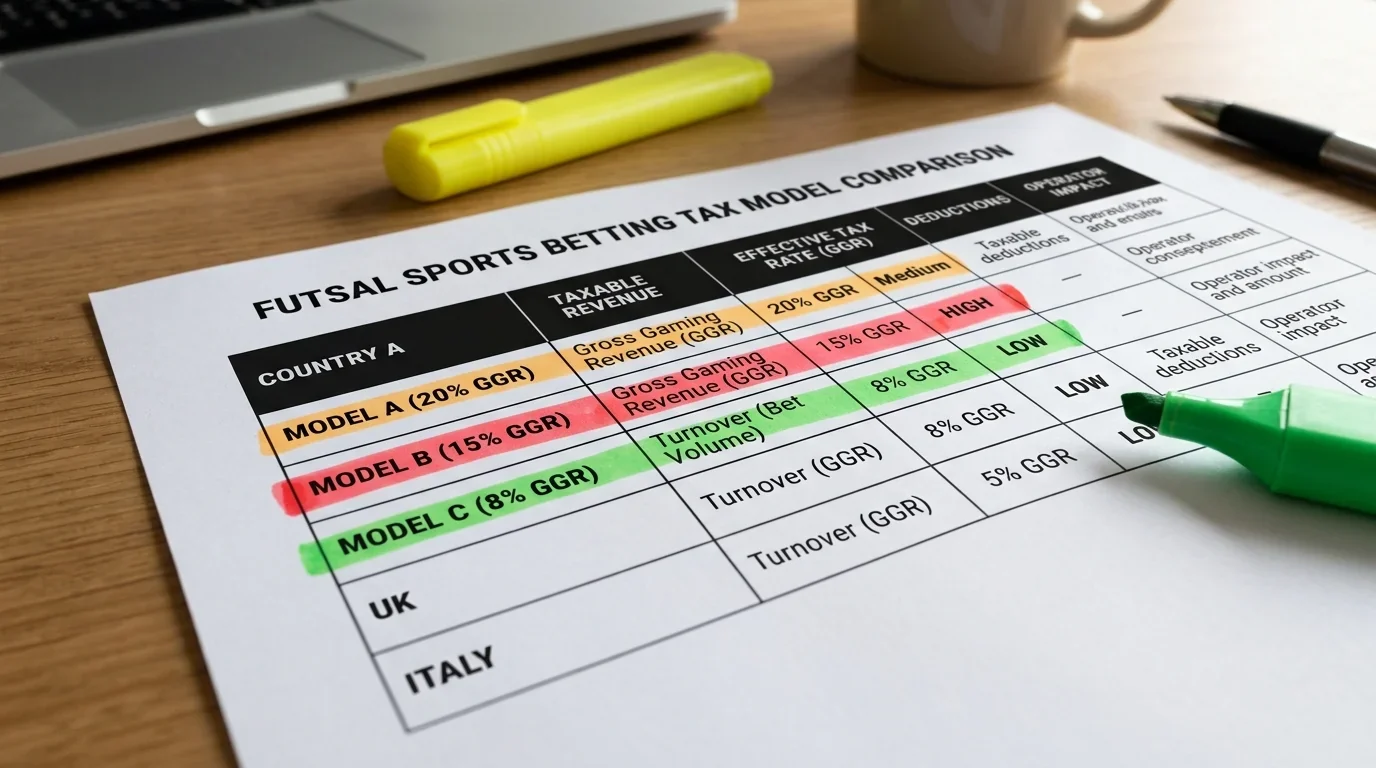 Vergleich der Steuermodelle für Futsal-Wetten
